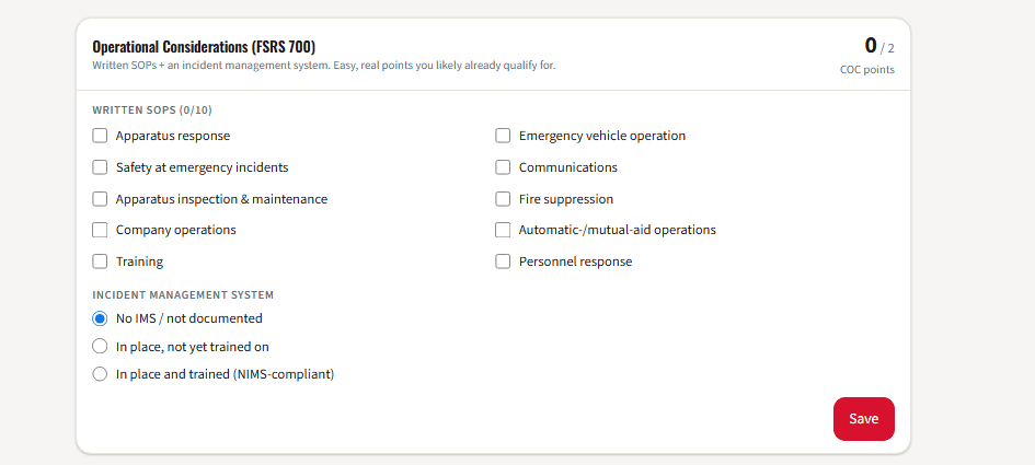 WatchRoom operational considerations checklist with SOPs and IMS, plus the improve-your-readiness list